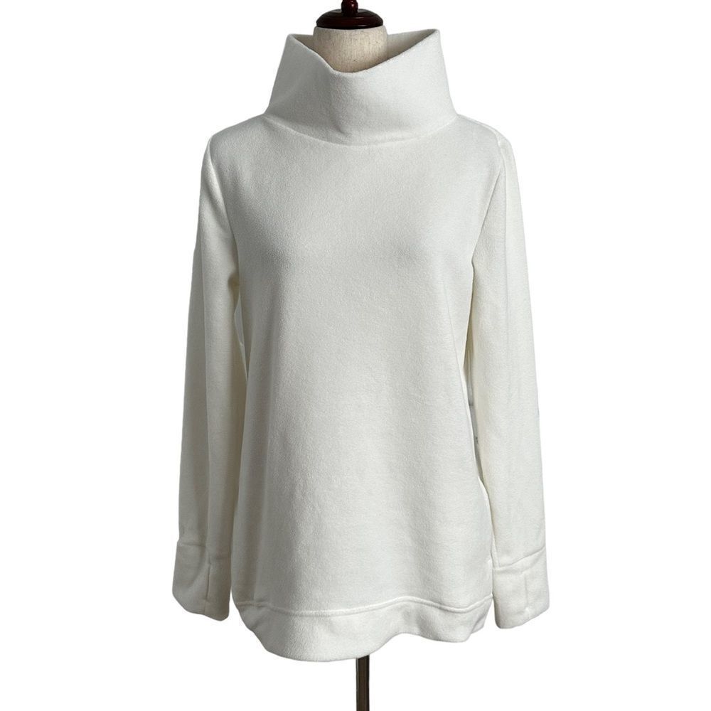 Telluride Co White Mock Neck Fleece Pullover  | SIze M